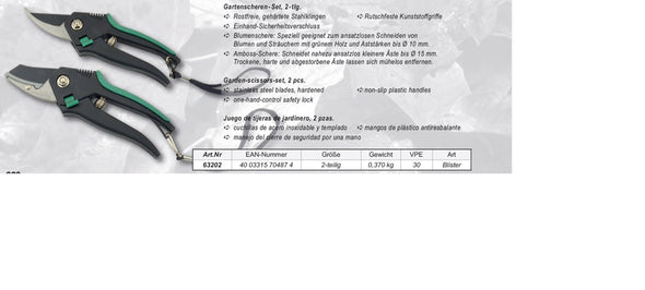 Leichtmetall-Gartenscheren-Set