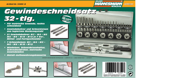 Gewindeschneidsatz, 32-tlg.
