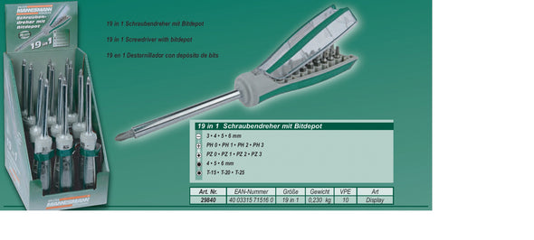 Bit-Schraubendreher inkl. 18 Bits