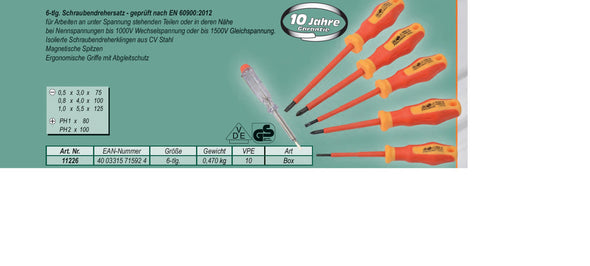 Schraubendrehersatz VDE, 6-tlg.