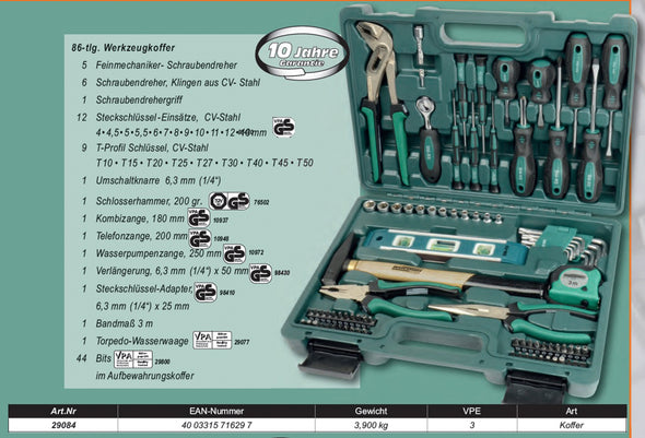 Werkzeugsatz, 87-tlg.