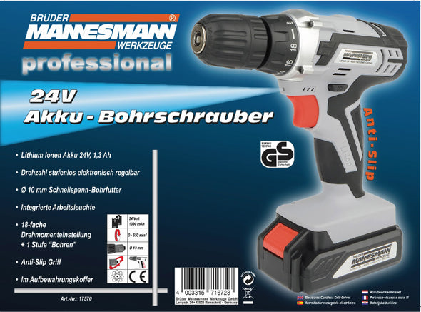 Akku-Bohrschrauber 24V, Li-Ionen, 1 Akku