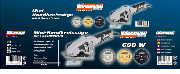 Mini- Handkreissäge mit 3 Sägeblättern